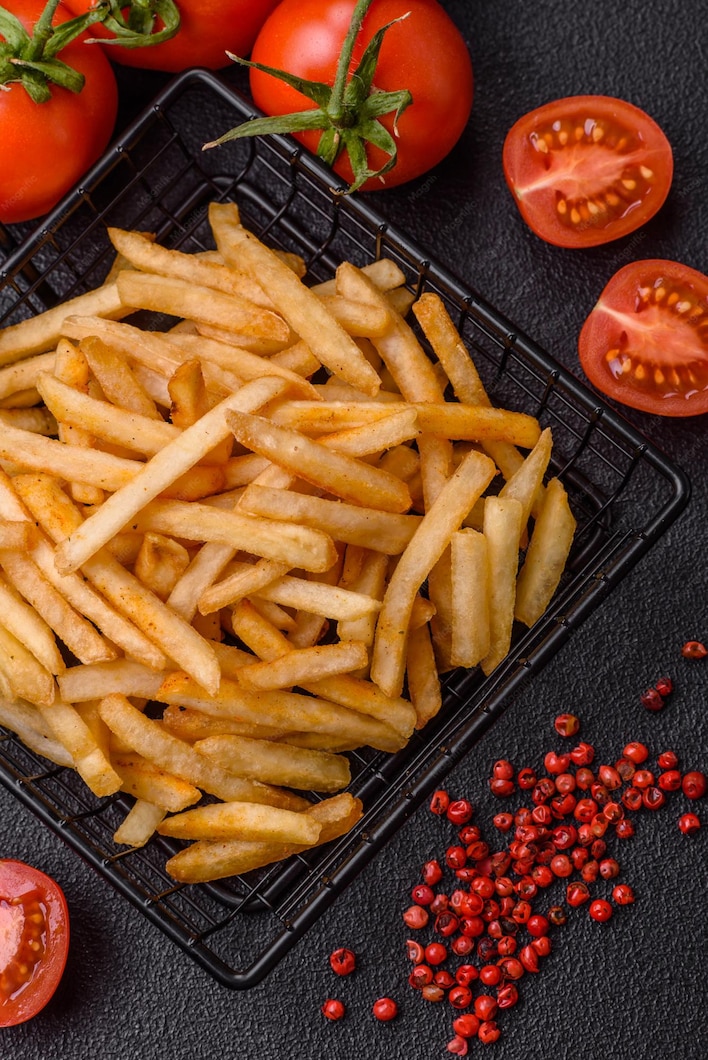 Crispy golden seasoned fries